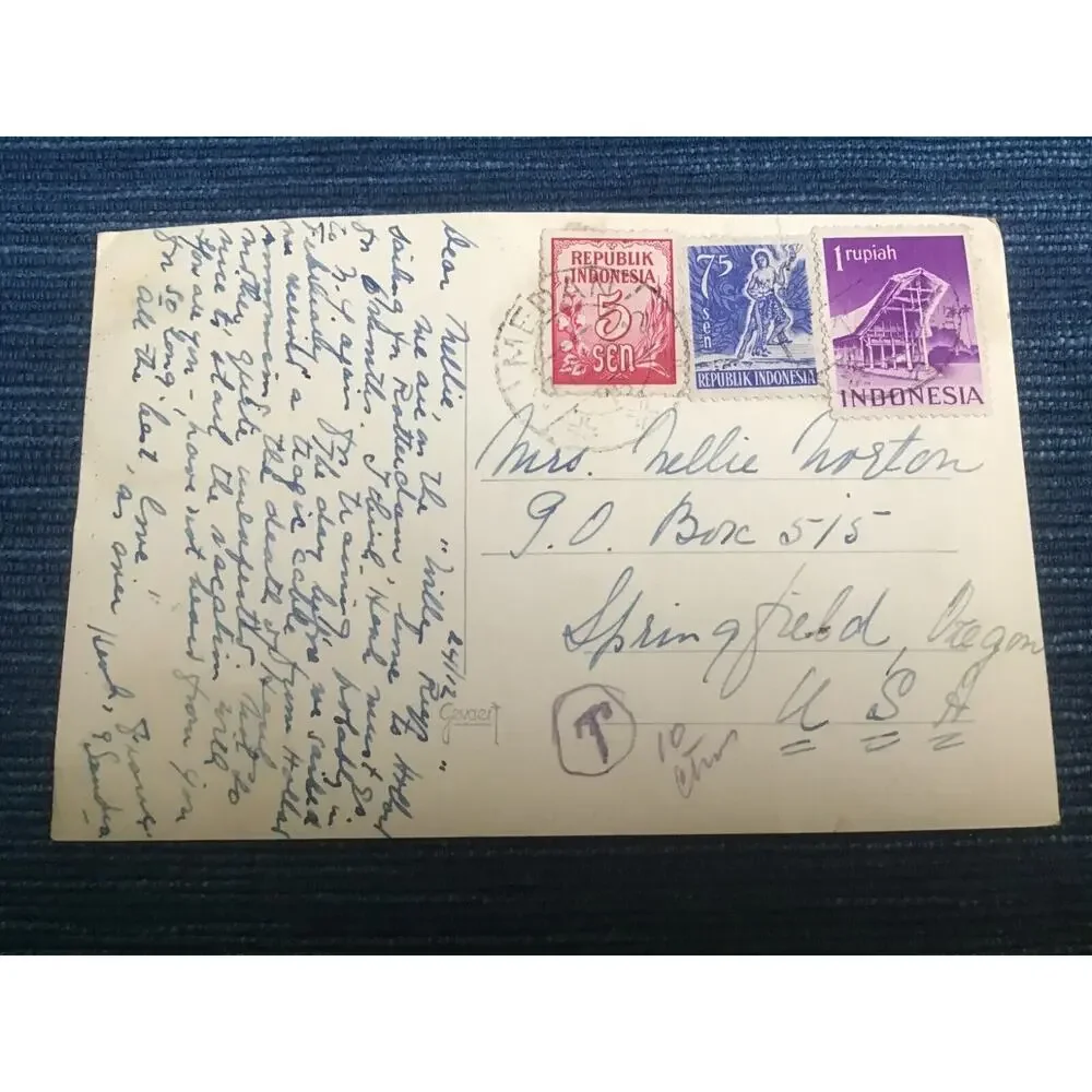 Vintage Postcard Photo Suez Canal Defense Monument Foreign Stamps